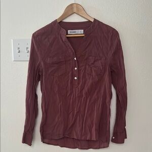 Women's Burgundy Button-Up Top
